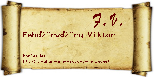Fehérváry Viktor névjegykártya