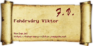 Fehérváry Viktor névjegykártya