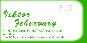 viktor fehervary business card